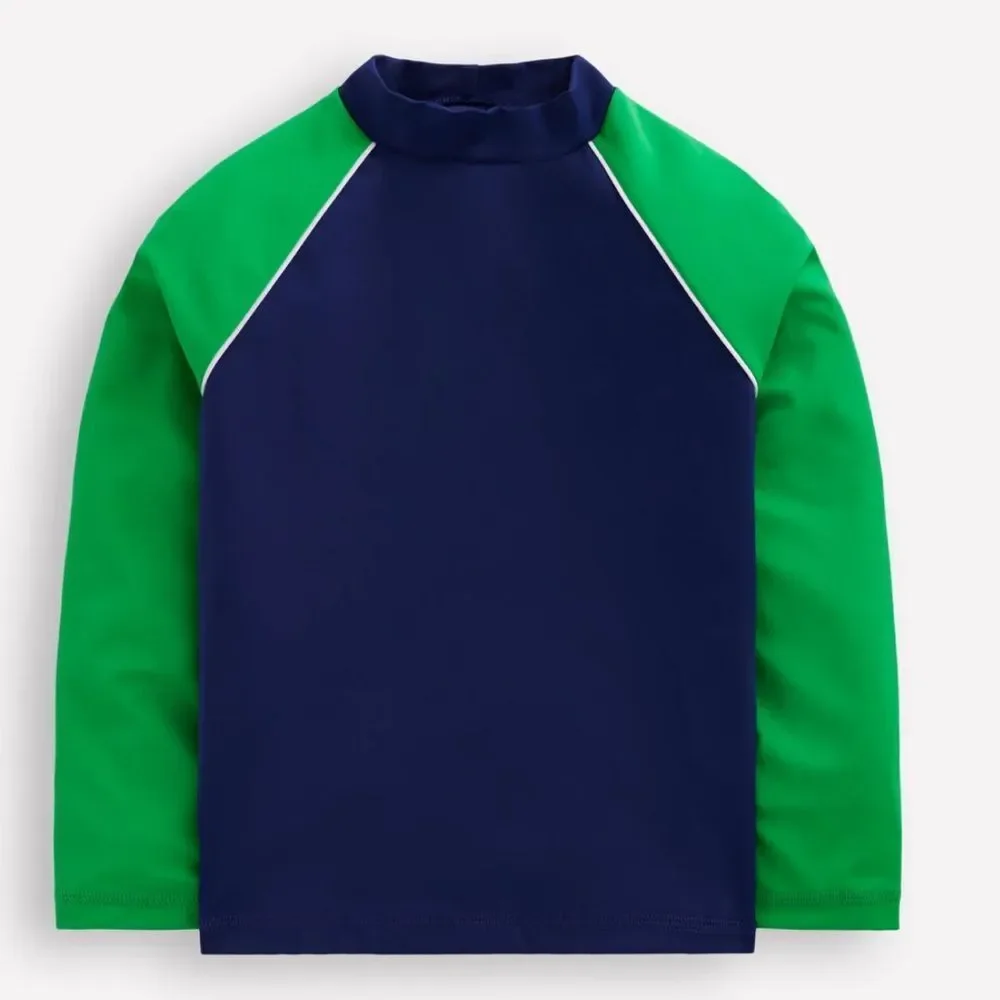 Boden Colour Block Rash Vest Top Boys Size 2-3Y Blue/Red/White NWT‎ in packaging